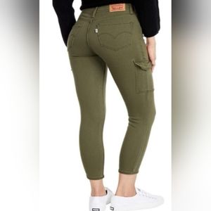 NWT Levi's 721 High Rise Skinny Ankle Green Cargo Jeans Pants Size 28
